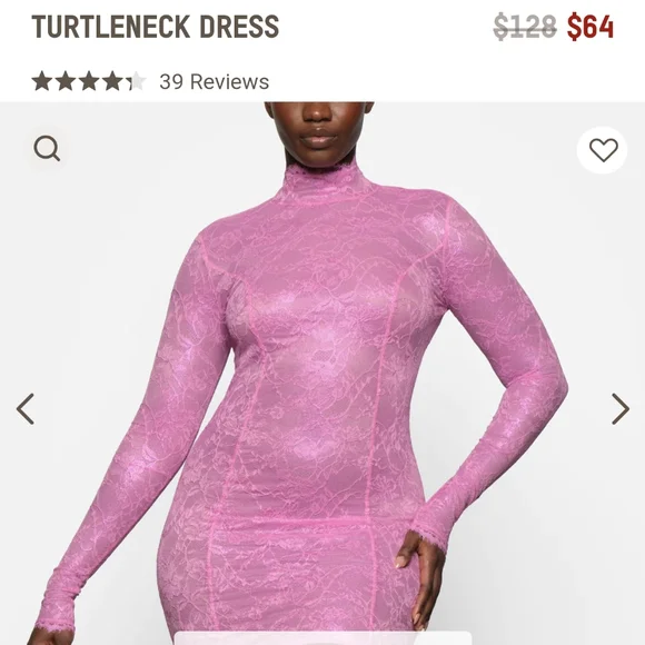 Skims Lace Turtleneck Dress NWT - Picture 9 of 9